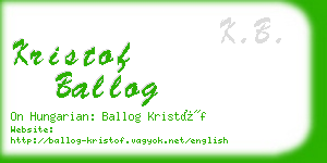 kristof ballog business card